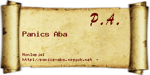 Panics Aba névjegykártya